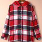 Button Up Plaid Hooded Jacket