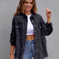 Distressed Drop Shoulder Denim Jacket