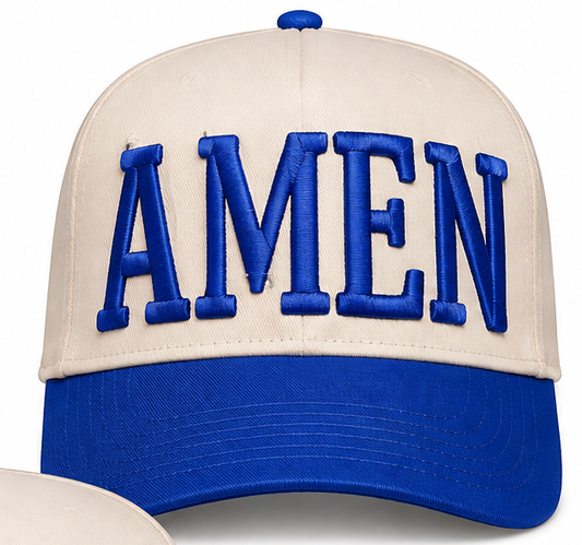 Amen Hat - Royal/Cream Snapback