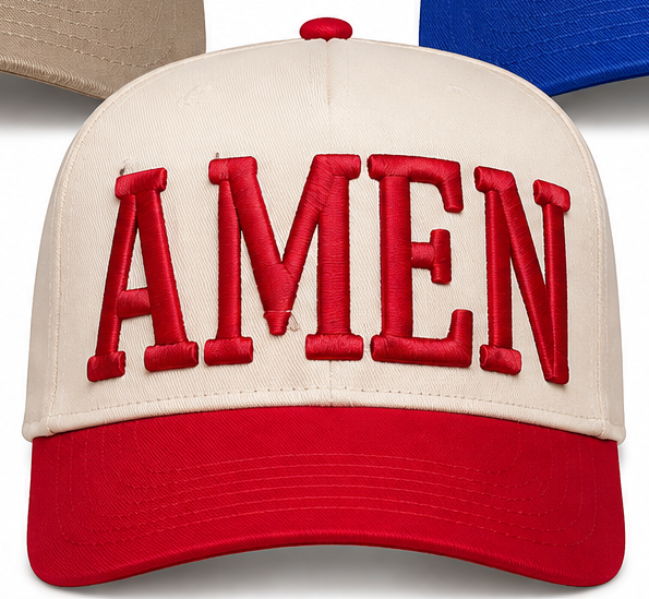 Amen Hat - Red/Cream Snapback