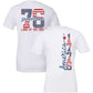 America 1776 Land of The Free Big Block Letters - Short Sleeves Cotton - White