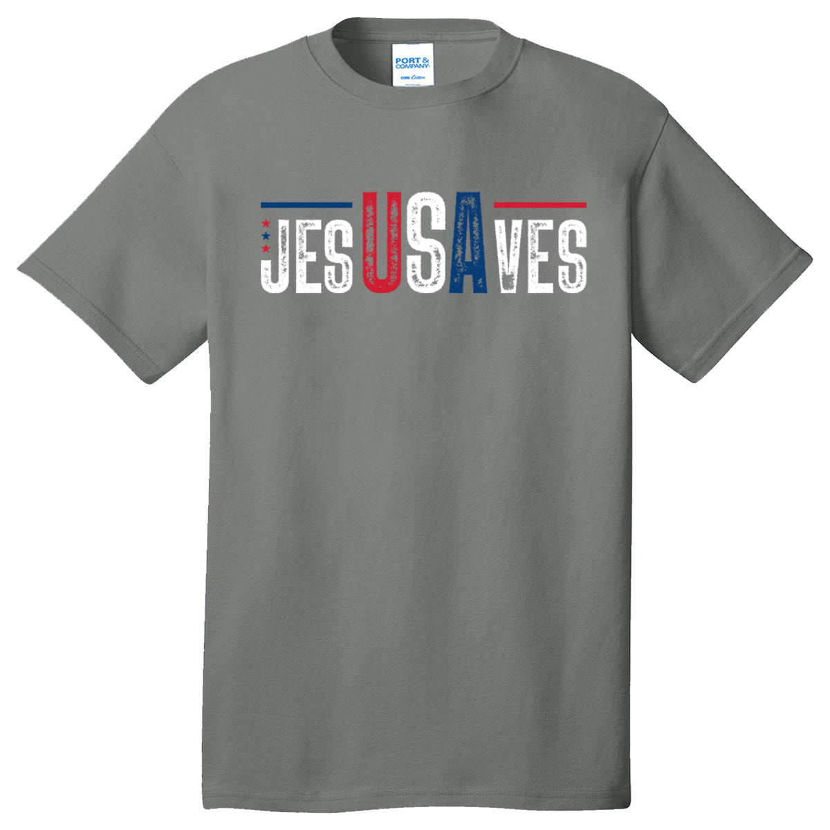 America JesUSAves - Short Sleeves Cotton - Medium Grey