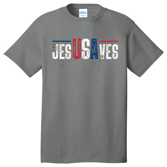 America JesUSAves - Short Sleeves Cotton - Medium Grey