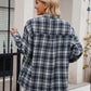 Mandy Pocketed Plaid Collared Neck Long Sleeve Shirt