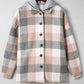 Button Up Plaid Hooded Jacket