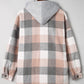 Button Up Plaid Hooded Jacket