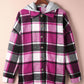 Button Up Plaid Hooded Jacket