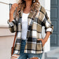 Button Up Plaid Hooded Jacket