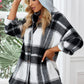 Button Up Plaid Hooded Jacket