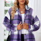 Button Up Plaid Hooded Jacket