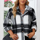 Button Up Plaid Hooded Jacket