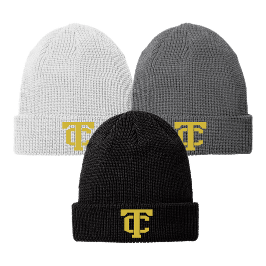 •Twiggs County - TC (Gold) - Chunky Knit Beanie (C958)