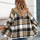 Button Up Plaid Hooded Jacket