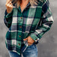 Button Up Plaid Hooded Jacket