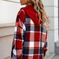 Button Up Plaid Hooded Jacket