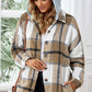 Button Up Plaid Hooded Jacket