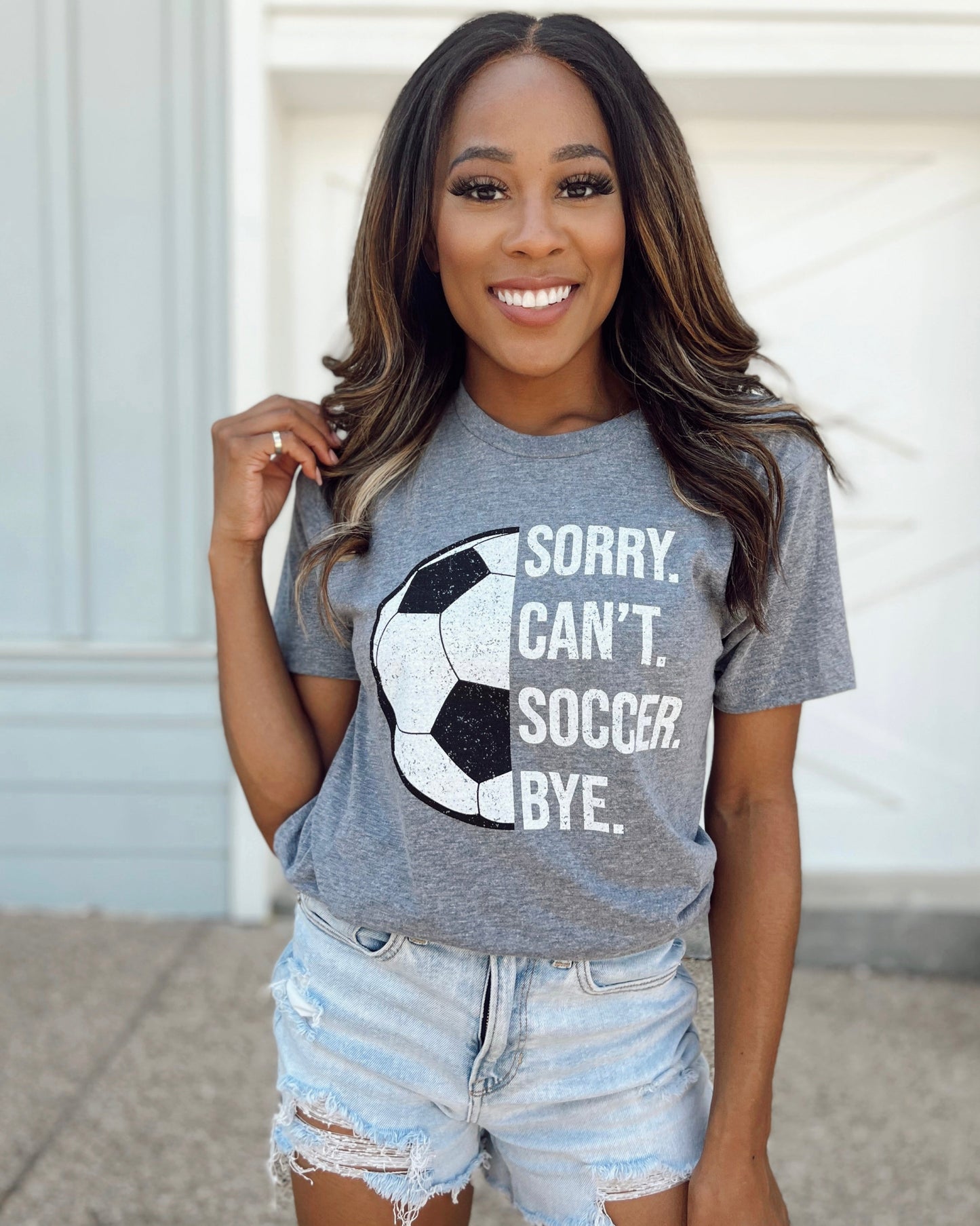 Sorry. Can’t. SOCCER. Bye. Unisex Comfy Tee