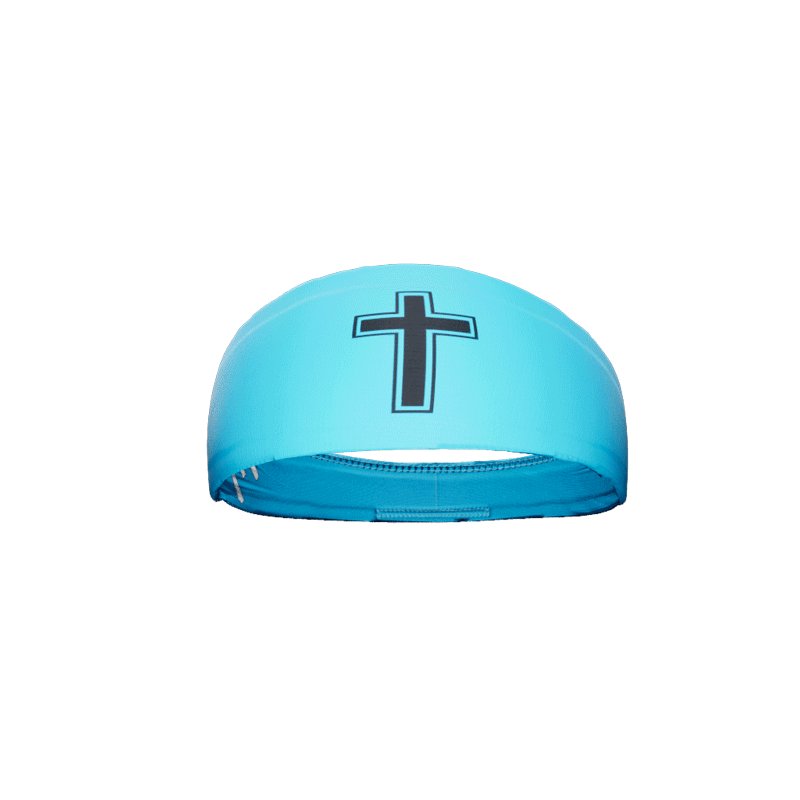 Faith Cross Light Blue Headband