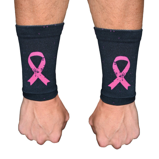 Pink Splattered Breast Cancer Wrist Support Sleeves