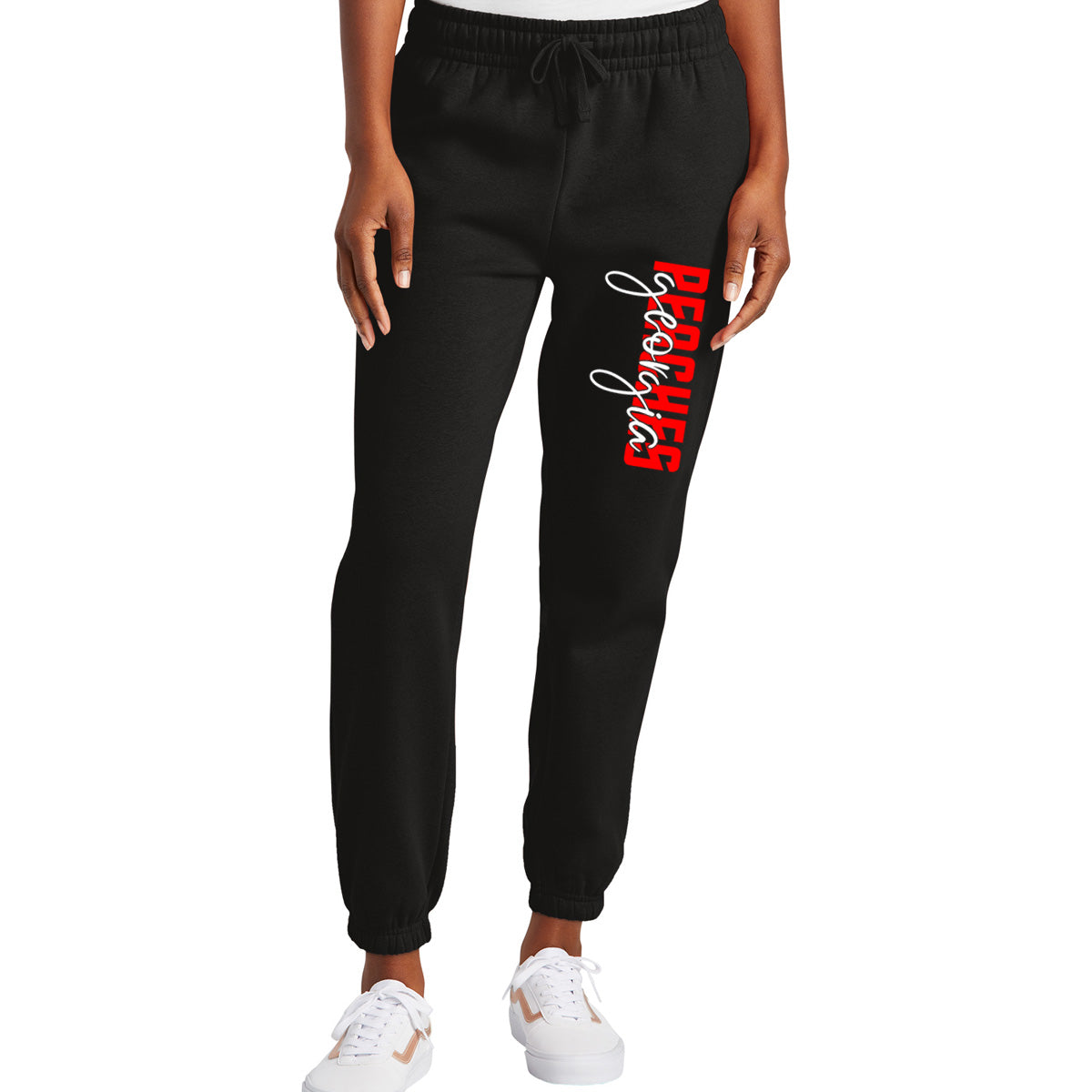 Peaches - Georgia Peaches Block Script - District Women’s V.I.T.™ Fleece Sweatpant (DT6110)