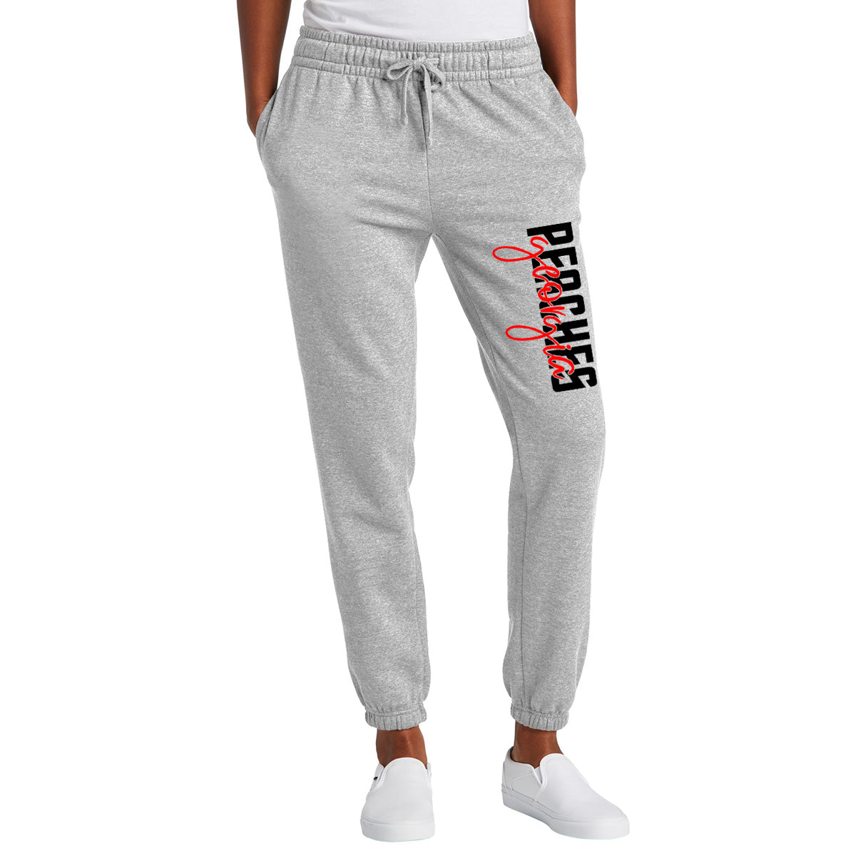 Peaches - Georgia Peaches Block Script - District Women’s V.I.T.™ Fleece Sweatpant (DT6110)