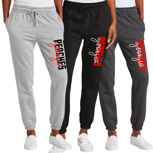 Peaches - Georgia Peaches Block Script - District Women’s V.I.T.™ Fleece Sweatpant (DT6110)