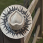 Floral Wide Brim Cowboy/Cowgirl hat laser engraved design WD3167