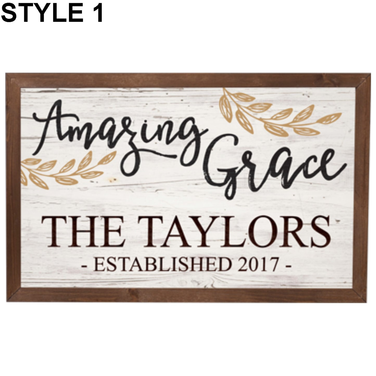 Amazing Grace Framed Sign - Engravable (ZVFR0062) - Southern Grace Creations