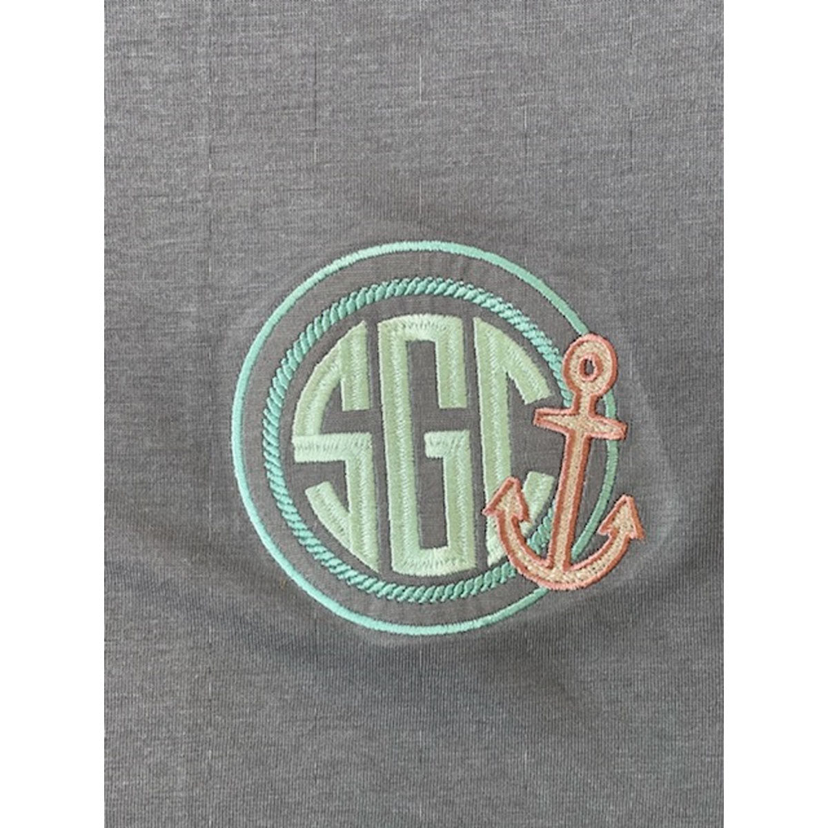 Anchor Monogram Grey Flowy Racerback Tank - Southern Grace Creations