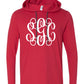 Anvil Lightweight Hoodie Tee with Big Monogram - Southern Grace Creations