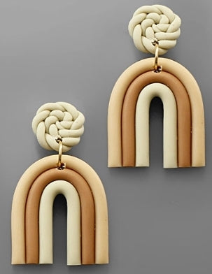 Arch Clay Earrings (Ivory) - Southern Grace Creations