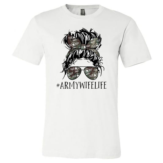#ArmyWifeLife - White Tee (Tee/Hoodie/Sweatshirt) - Southern Grace Creations