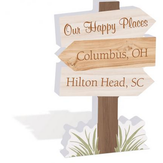 Arrow Plaque - Our Happy Places - Southern Grace Creations