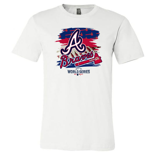 Atlanta Braves - A Braves Paint Strokes - White Tee - Southern Grace Creations