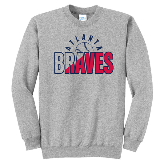 Atlanta Braves Sliced - Athletic Heather (Tee/Hoodie/Tank/Sweatshirt) - Southern Grace Creations