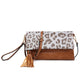 Austin Flapover Tassel Crossbody/Clutch- Cheetah Light Grey - Southern Grace Creations