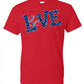 Baseball Love Bandana Print Tee - Red Short Sleeve Tee - Southern Grace Creations