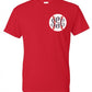 Baseball Monogram Tee (Left Chest) - Southern Grace Creations