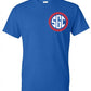 Baseball Stitches Circle Monogram Tee - Southern Grace Creations