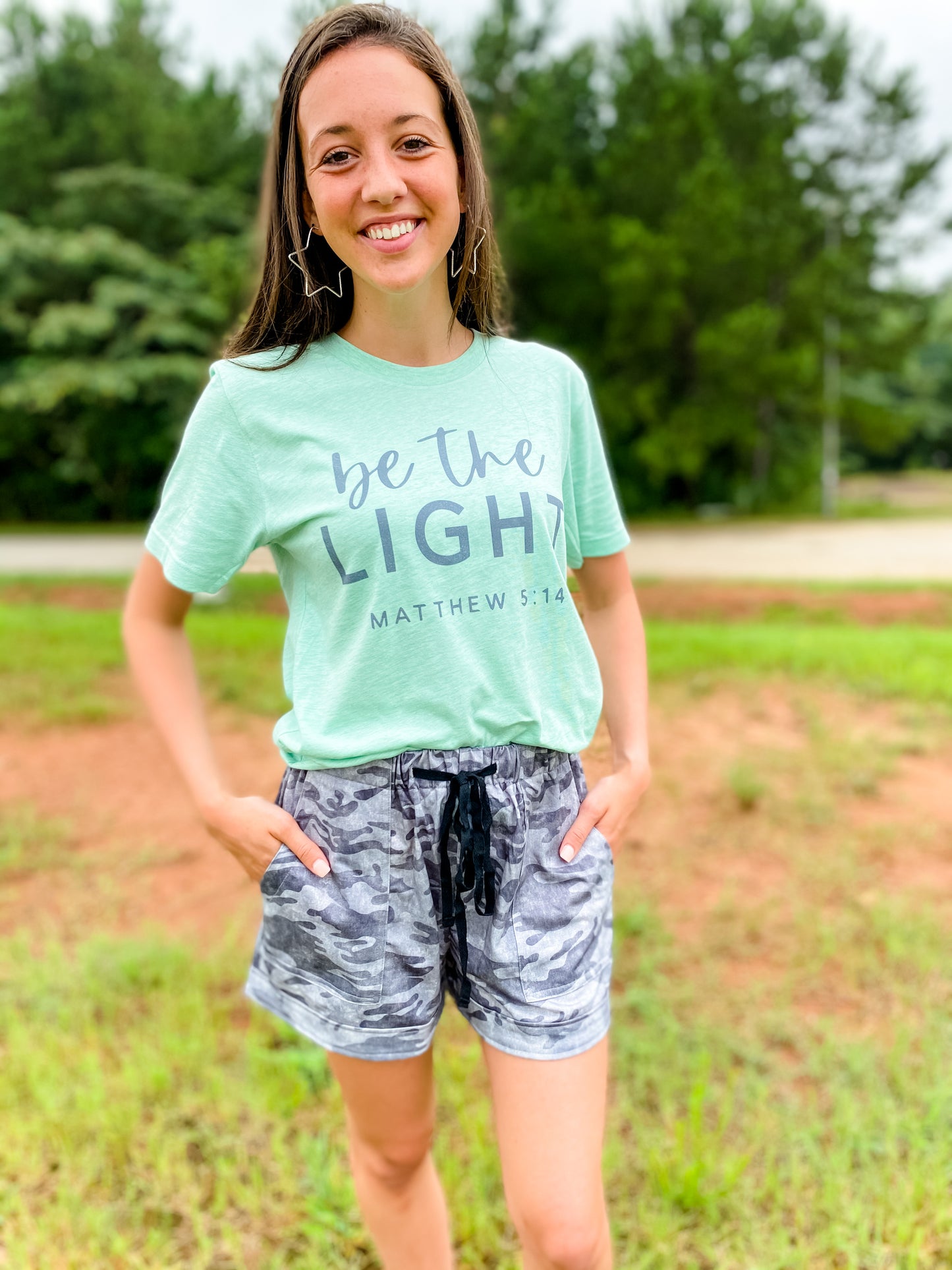 Be The Light Tee - Heather Prism Mint - Southern Grace Creations