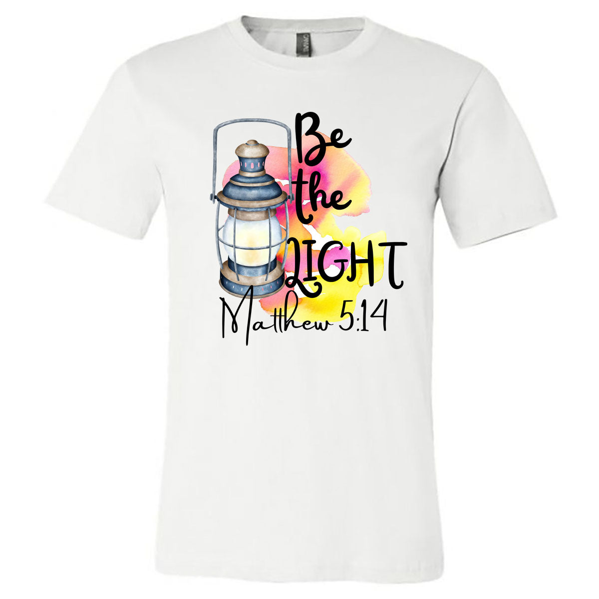 Be The Light - Water Paint - White Short Sleeve Tee - Southern Grace Creations