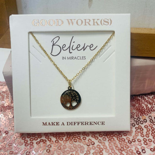Believe In Miracles Gold Necklace - Southern Grace Creations
