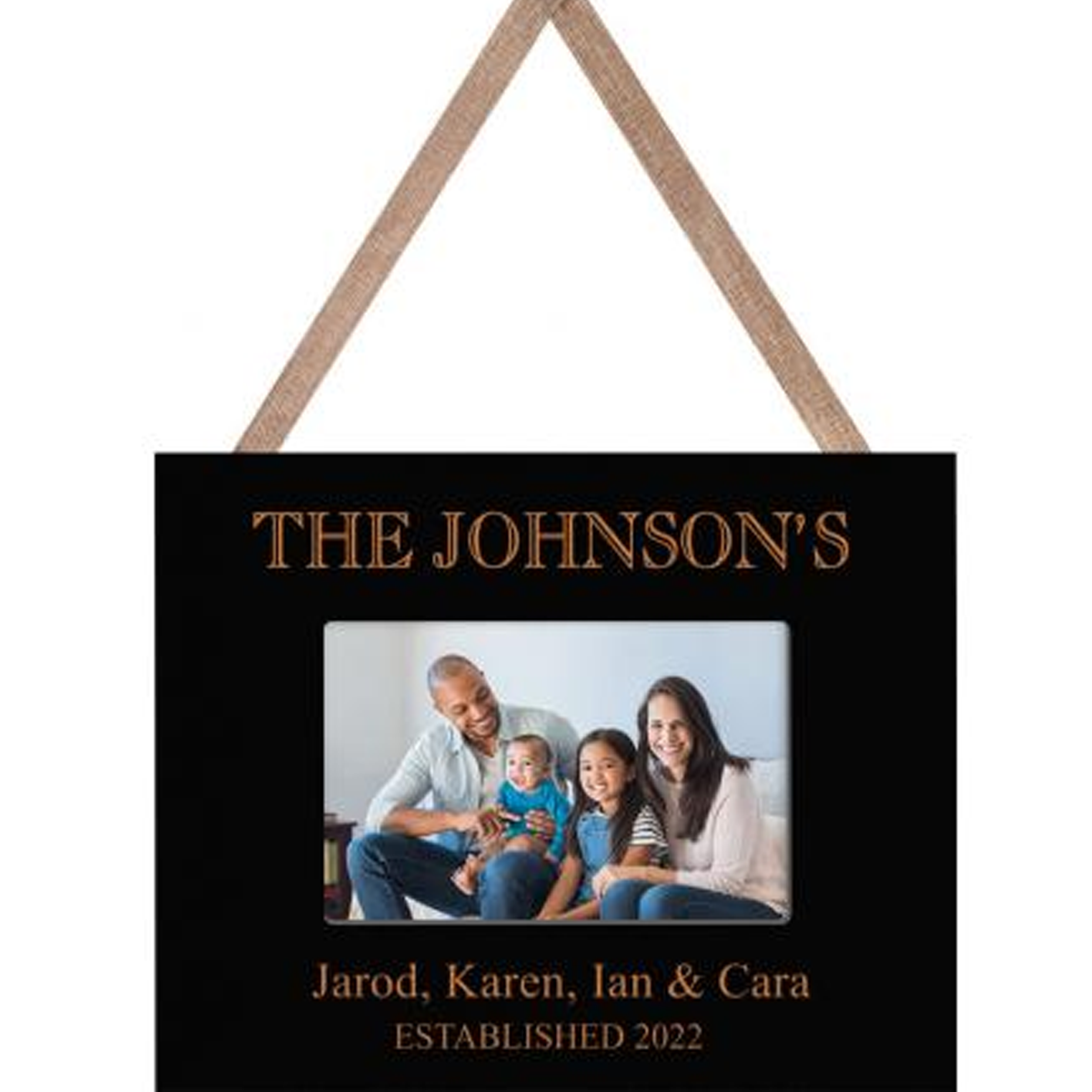Black Photo Frame - The Johnson's - Southern Grace Creations