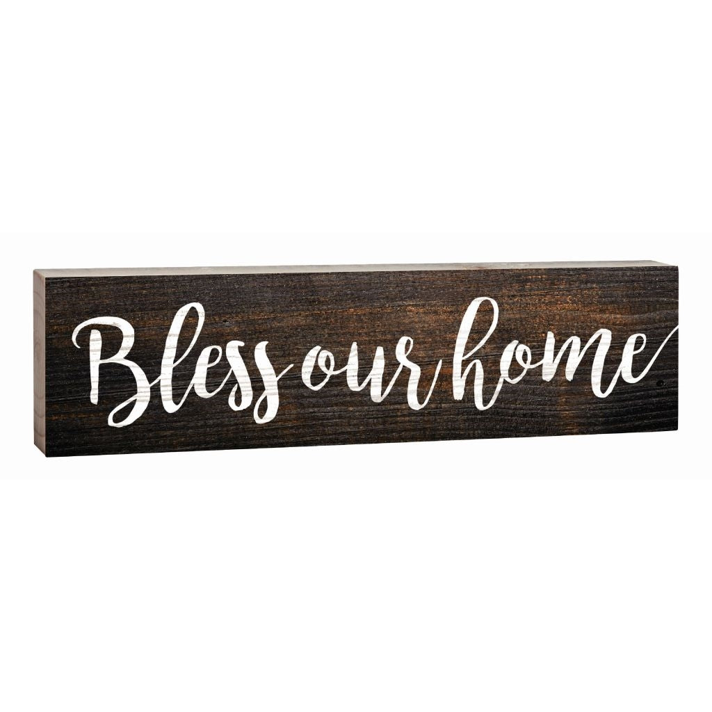 "Bless Our Home" Block Decor - 1.5x6 - Southern Grace Creations