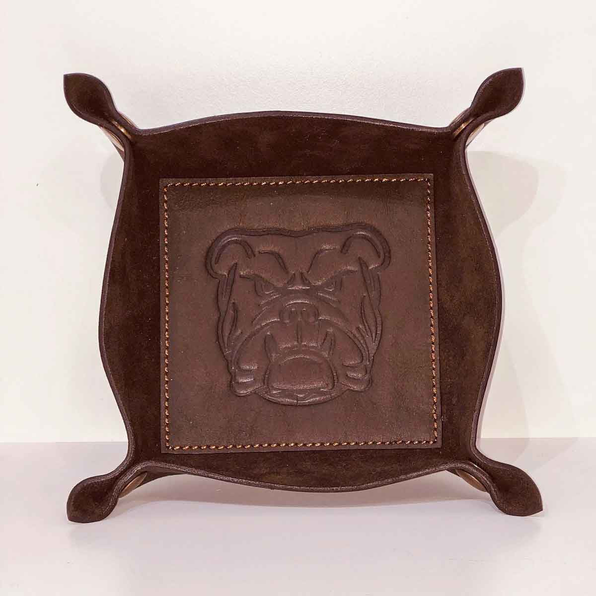 Bulldog Leather Embossed Valet Tray - Southern Grace Creations