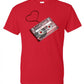 Cassette Tape with Heart - Red Tee - Southern Grace Creations