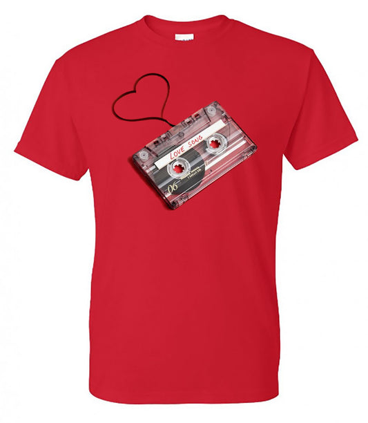 Cassette Tape with Heart - Red Tee - Southern Grace Creations