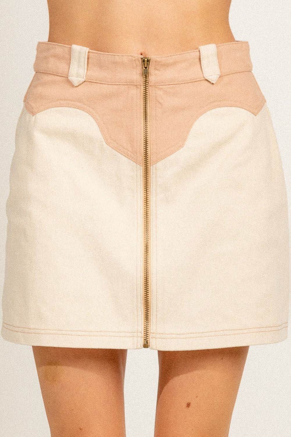 Casual Mini Cotton Skirt - Ecru - Southern Grace Creations