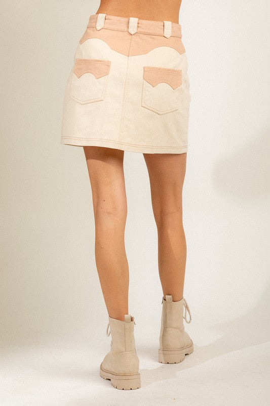 Casual Mini Cotton Skirt - Ecru - Southern Grace Creations