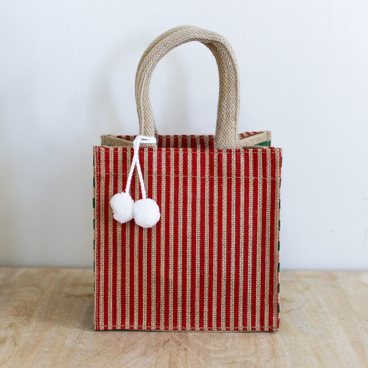 Christmas Stripe Petite Gift Tote - Southern Grace Creations